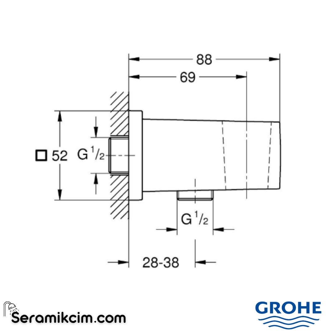 Grohe Euphoria Duş Çıkış Dirseği, Paslanmaz Çelik 26370DC0