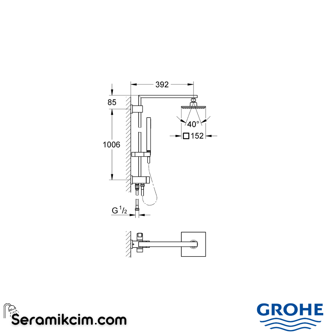 Grohe Euphoria Duş Kolonu Krom 27696000