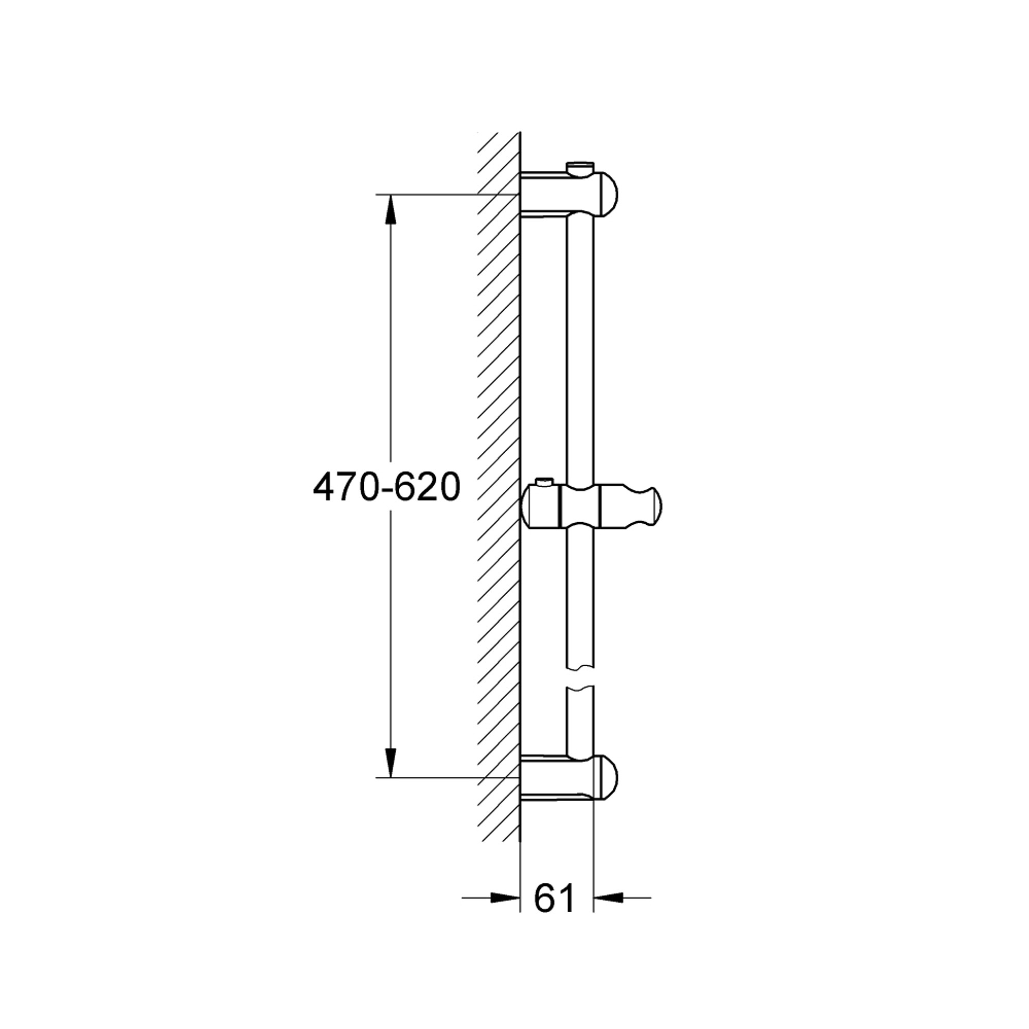 Grohe Euphoria Duş Sürgüsü 600 mm Krom 27499000