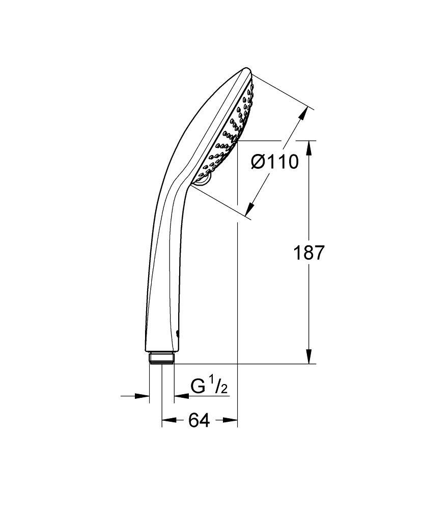 Grohe Euphoria El Duşu, 3 Akışlı Krom - 27222000