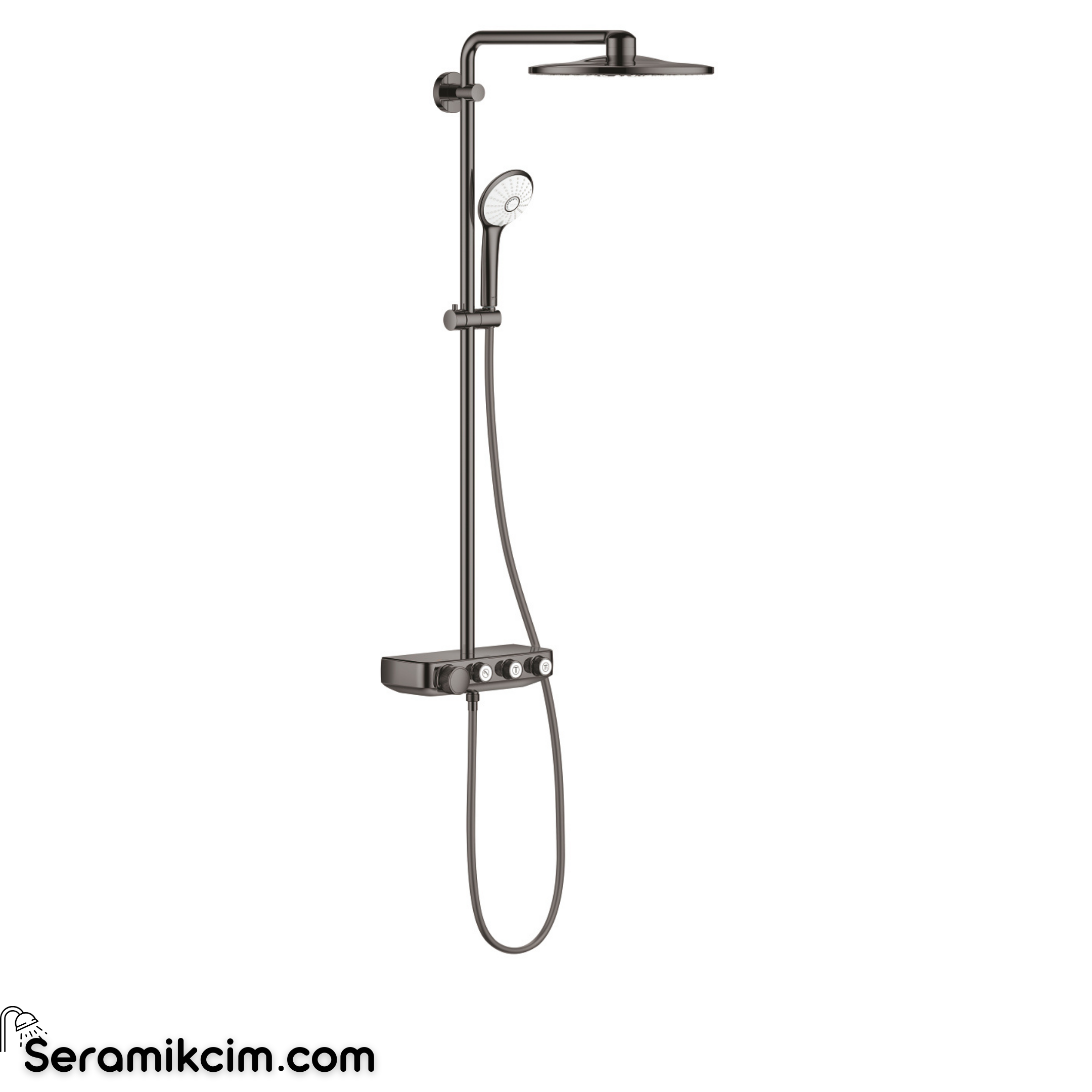 Grohe Euphoria SmartControl 310 Duo Duş Sistemi Duvara Monte Termostatik Bataryalı Duş Kolonu Sert Grafit 26507A00