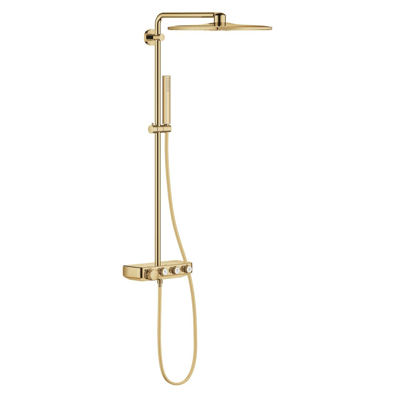 Grohe Euphoria SmartControl System 310 Cube Duo Duvara Monte Termostatik Bataryalı Duş Sistemi, Parlak Altın 26508GL0