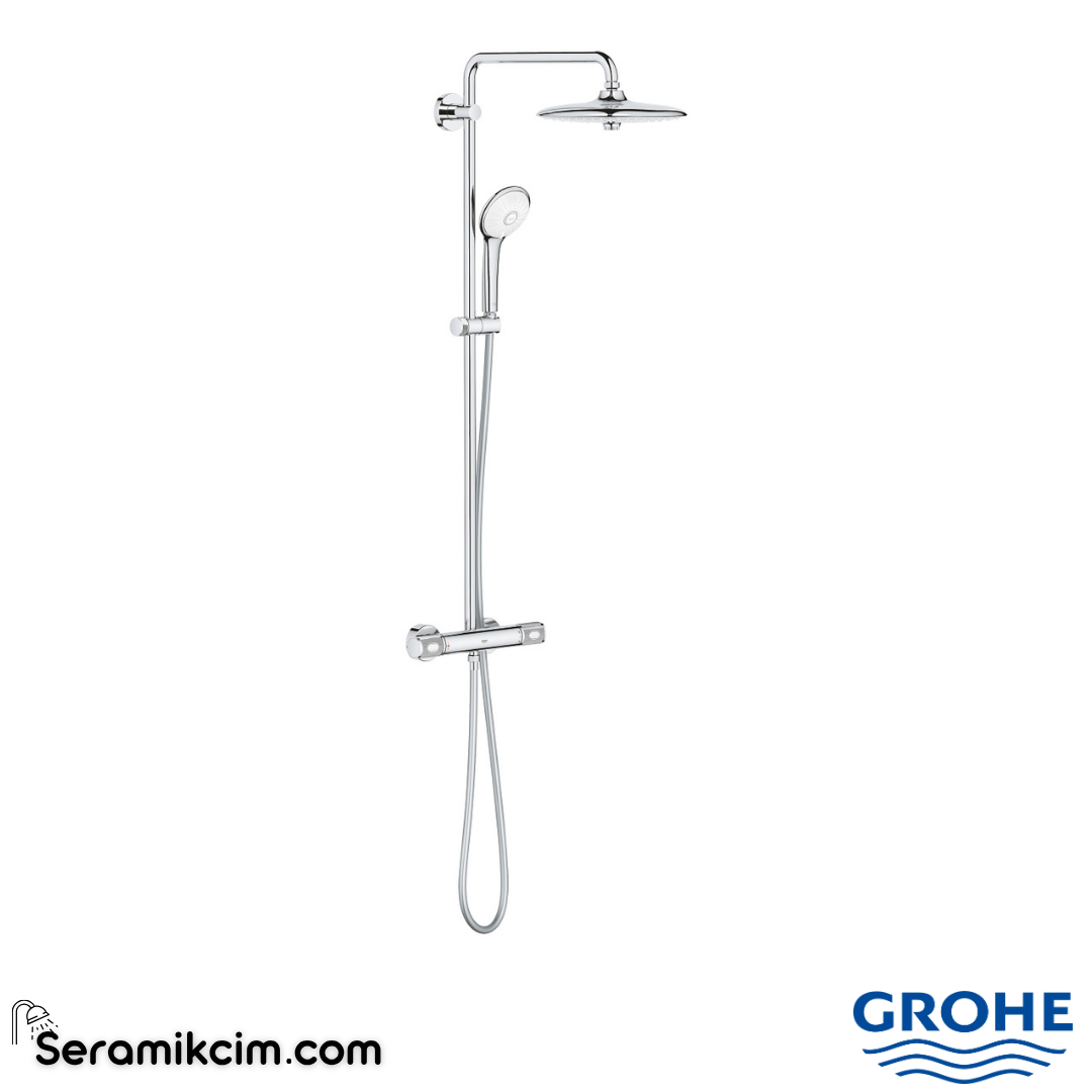 Grohe Euphoria System 260 Duvara Monte Termostatik Duş Bataryalı Duş Sistemi Krom 27615002 - 27615002