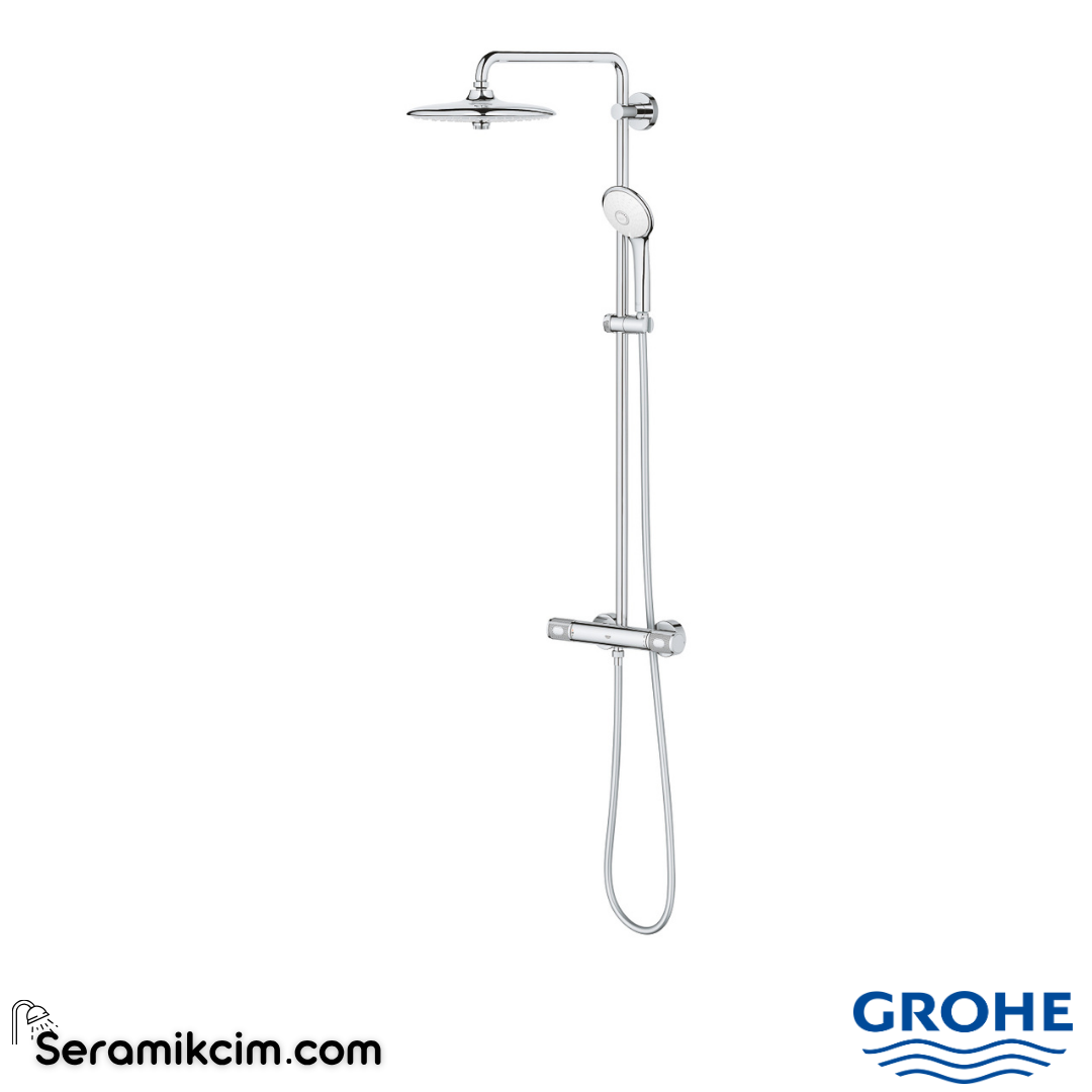 Grohe Euphoria System 260 Duvara Monte Termostatik Duş Bataryalı Duş Sistemi Krom 27615002 - 27615002