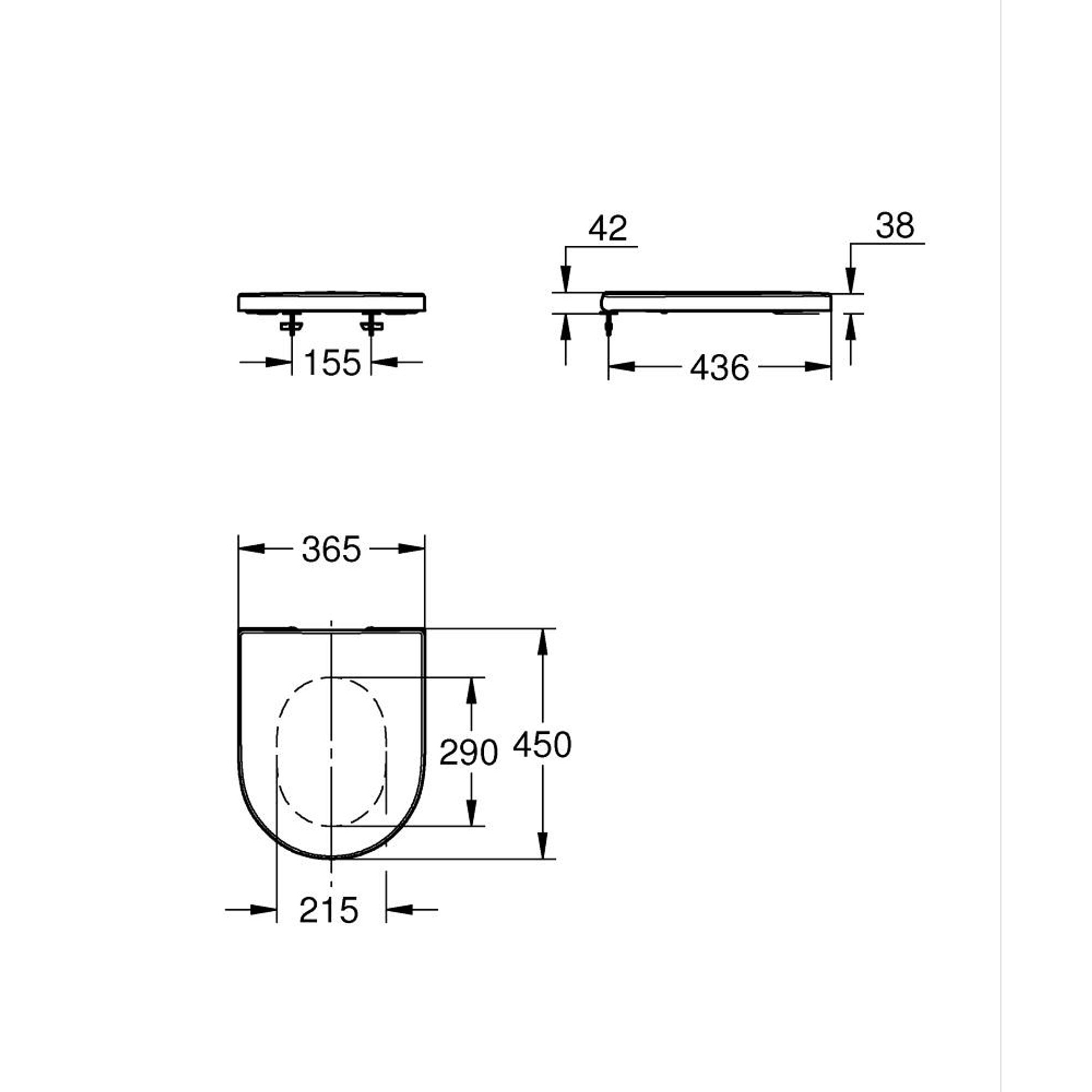 Grohe Euro Ceramic Klozet Kapağı Yavaş Kapanır Beyaz 102501SH00