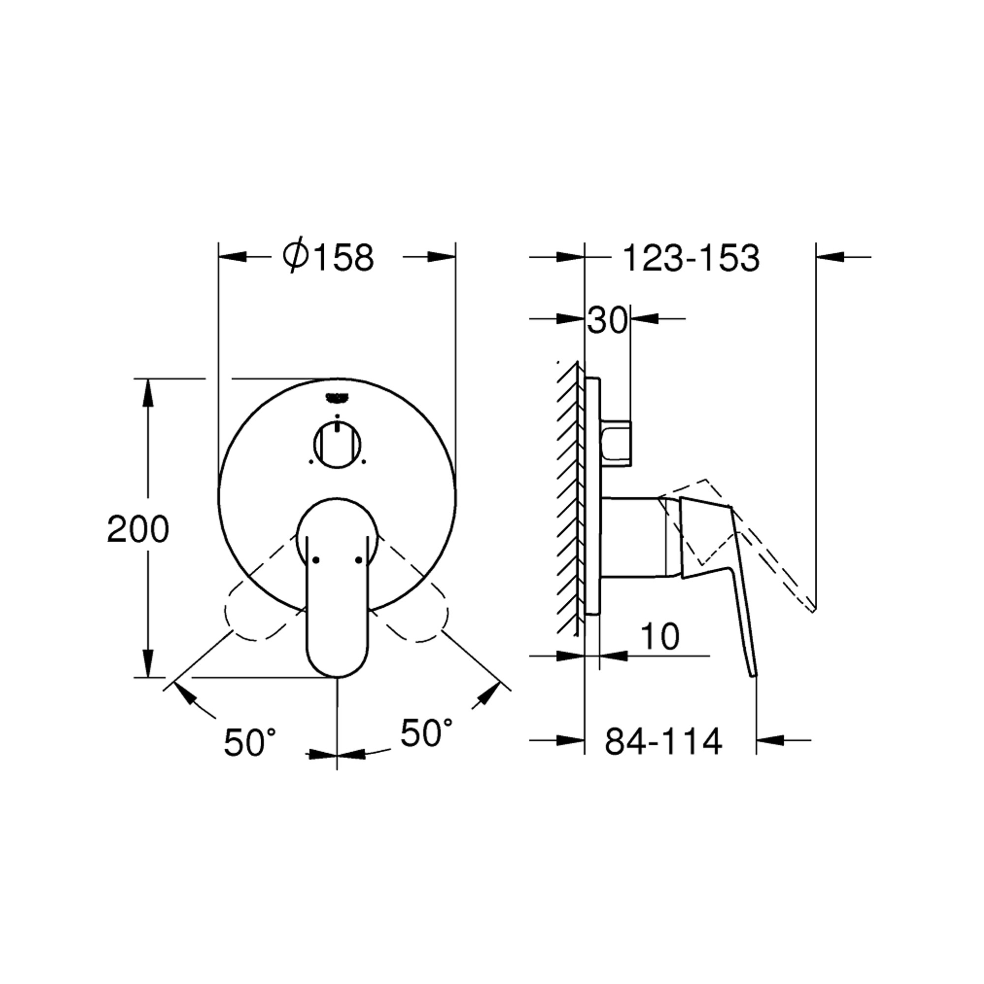 Grohe Eurocosmo Ankastre Banyo Bataryası 3 Yollu (Sıva Üstü Grubu) Krom 24226000