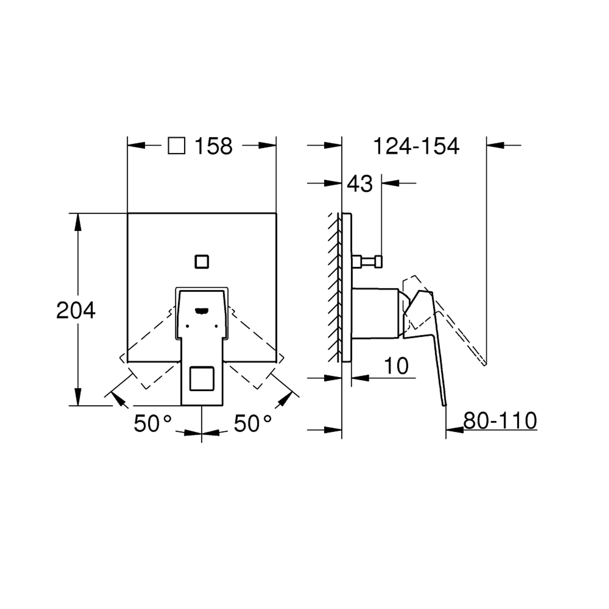 Grohe Eurocube 2 Yollu Yönlendiricili Batarya Fırçalı Sert Grafit 24062AL0