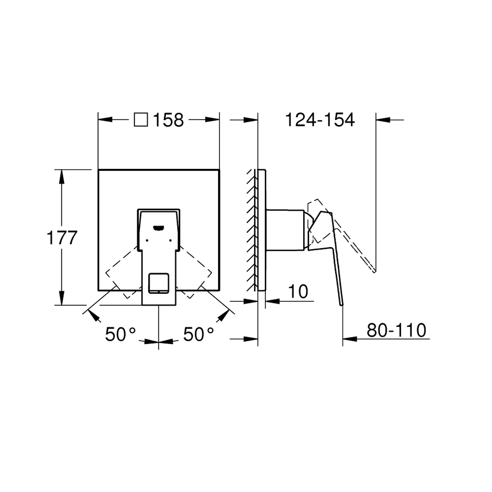 Grohe Eurocube Ankastre Duş Bataryası (Sıva Üstü Grubu) Krom 24061000