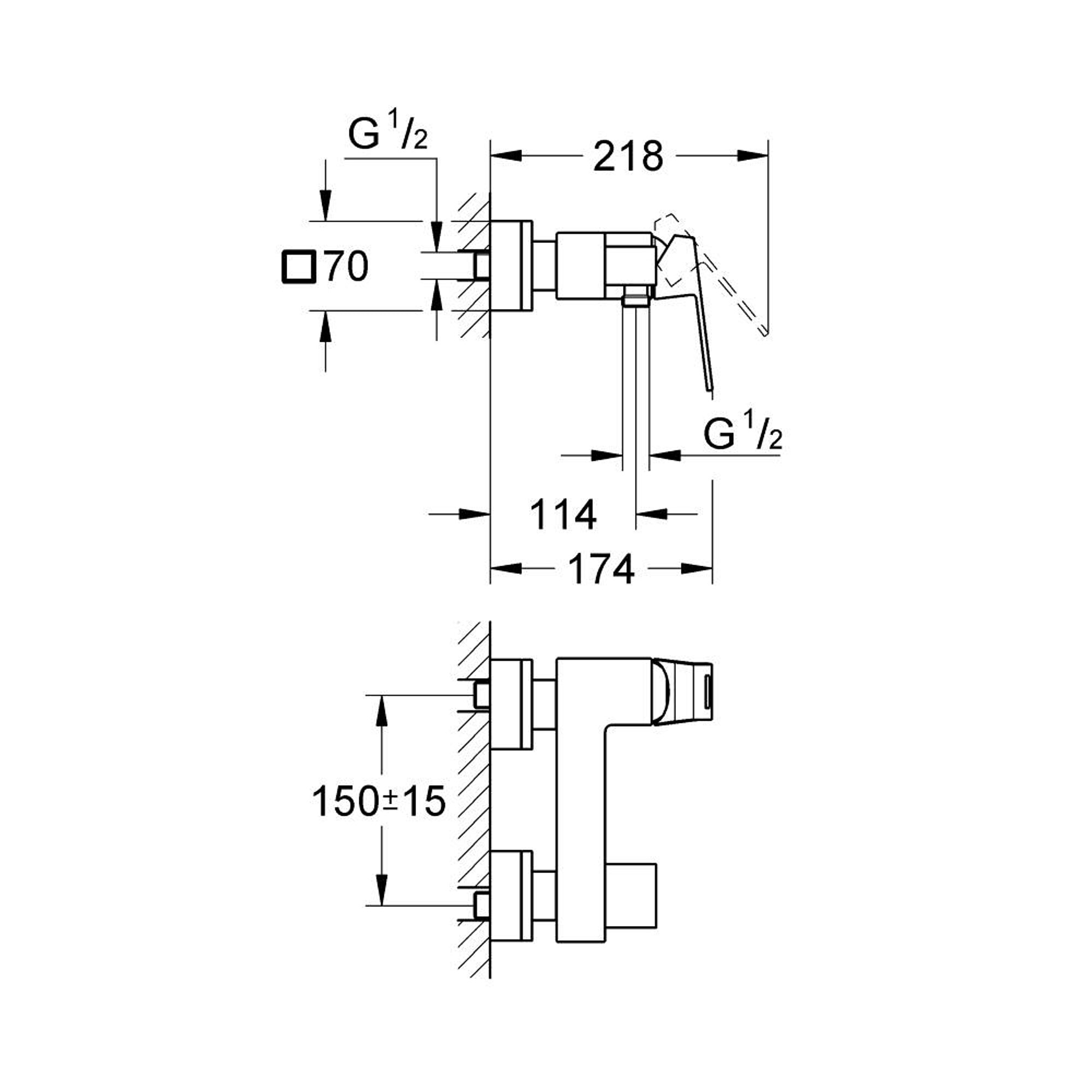 Grohe Eurocube Duş Bataryası Paslanmaz Çelik 23145DC0