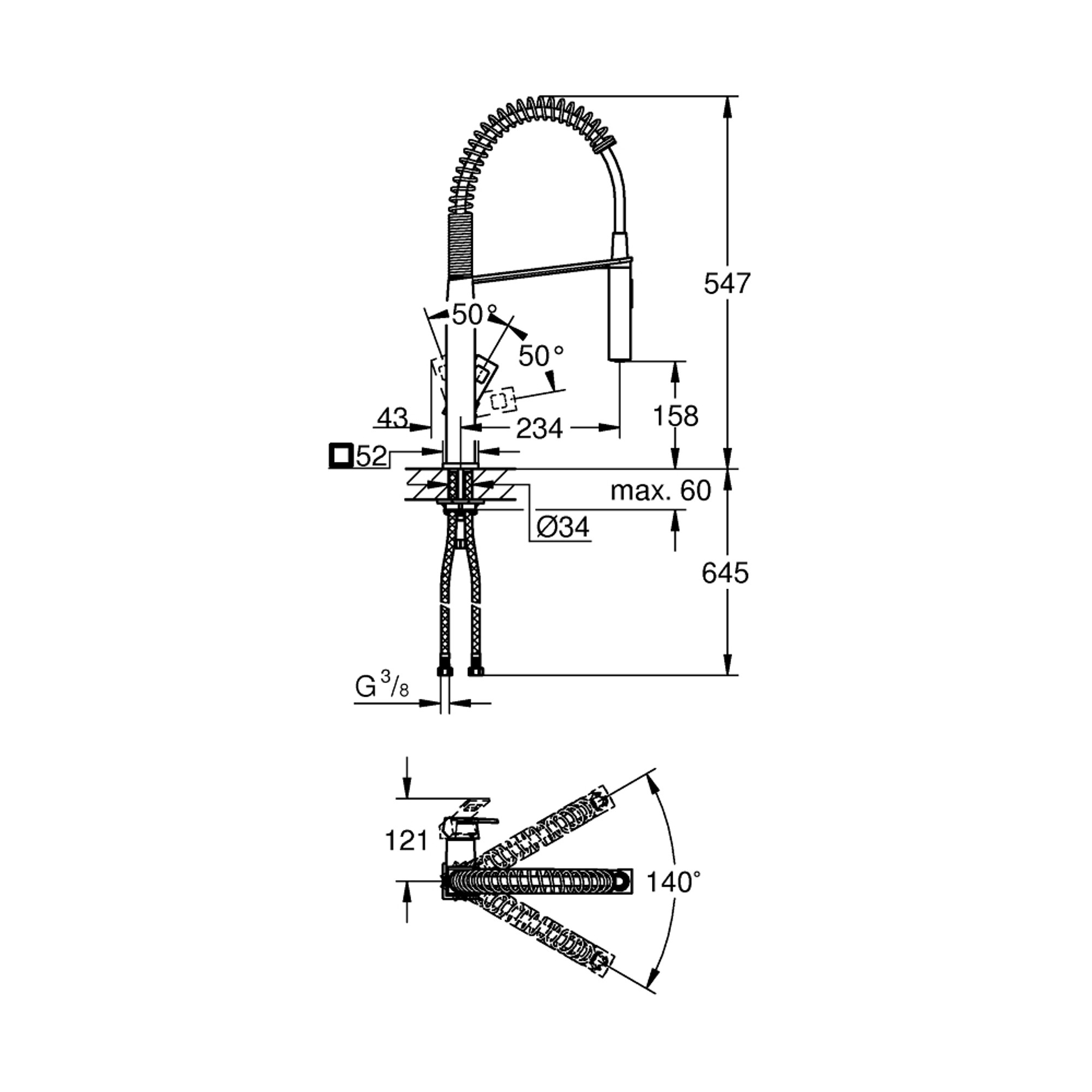 Grohe Eurocube Mutfak Bataryası Paslanmaz Çelik 31395DC0