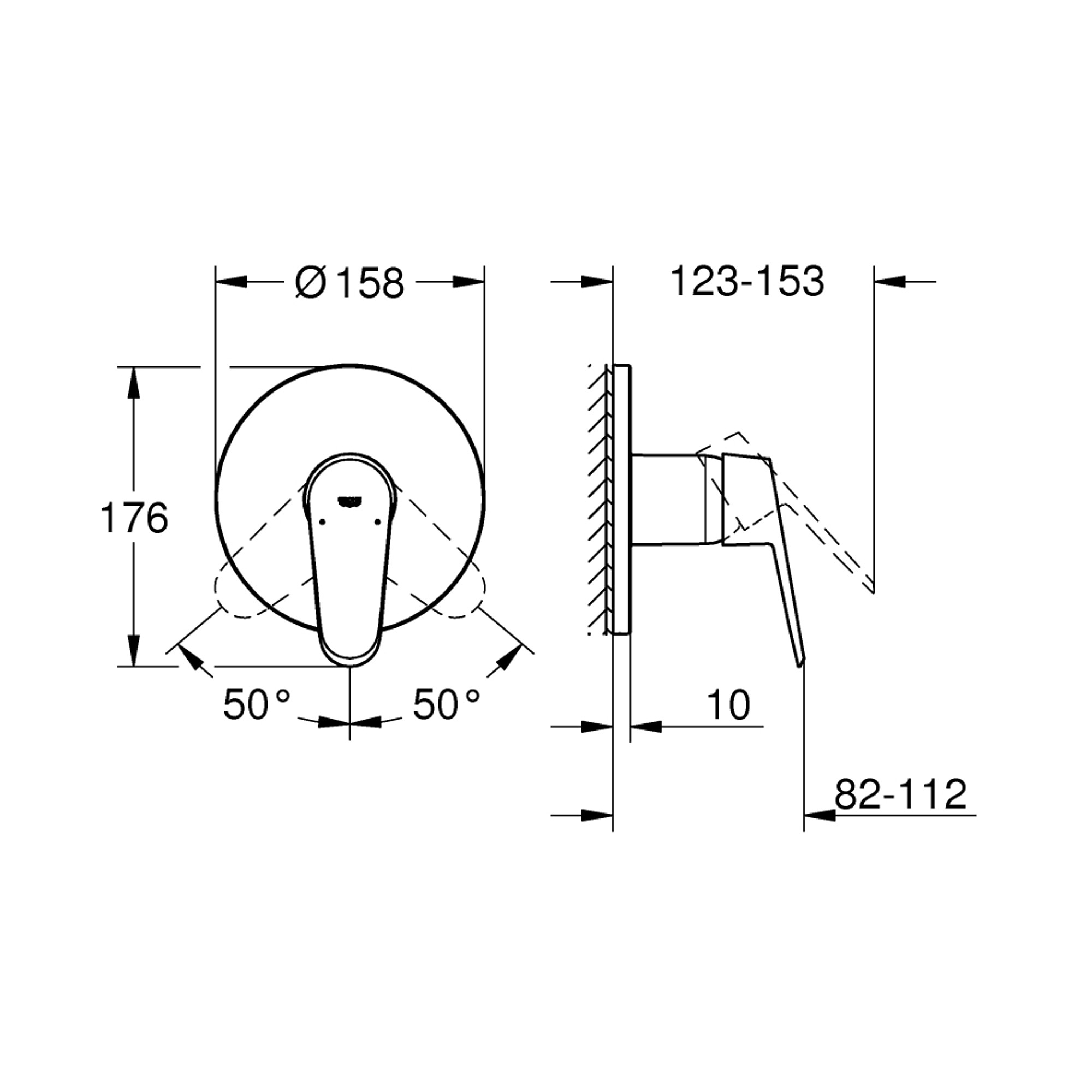 Grohe Eurodisc Cosmopolitan Ankastre Duş Bataryası (Sıva Üstü Grubu) Krom 24055002