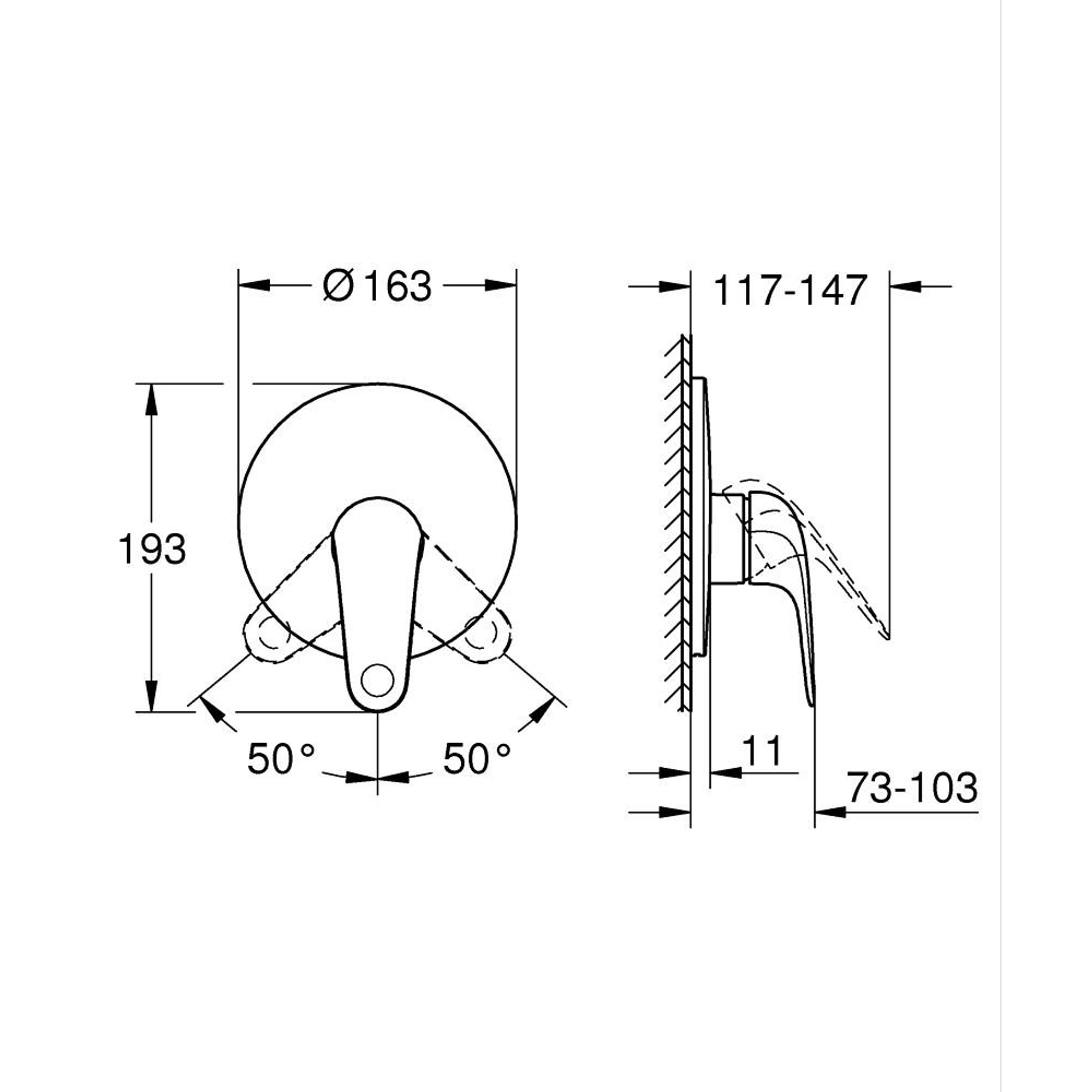 Grohe Euroeco Ankastre Duş Bataryası Krom 32742001
