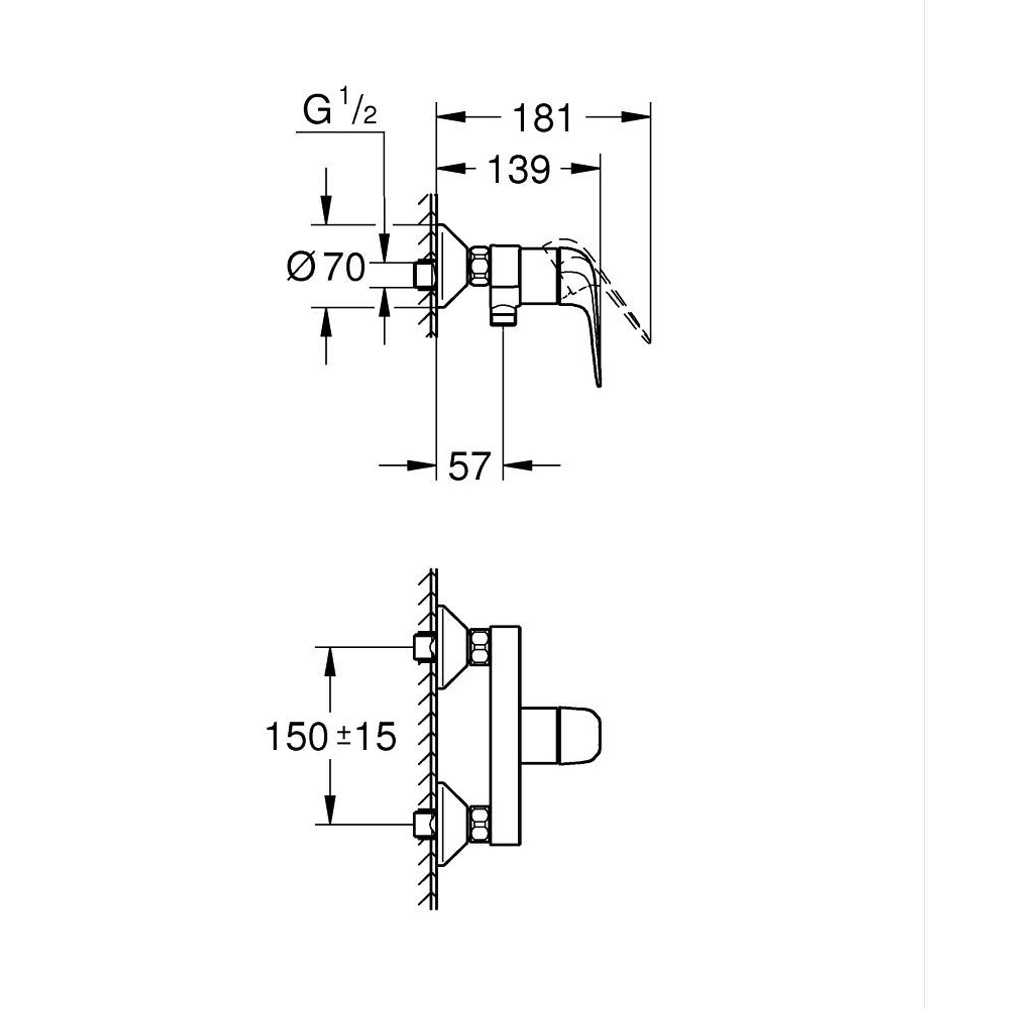 Grohe Euroeco Duş Bataryası Krom 32740001