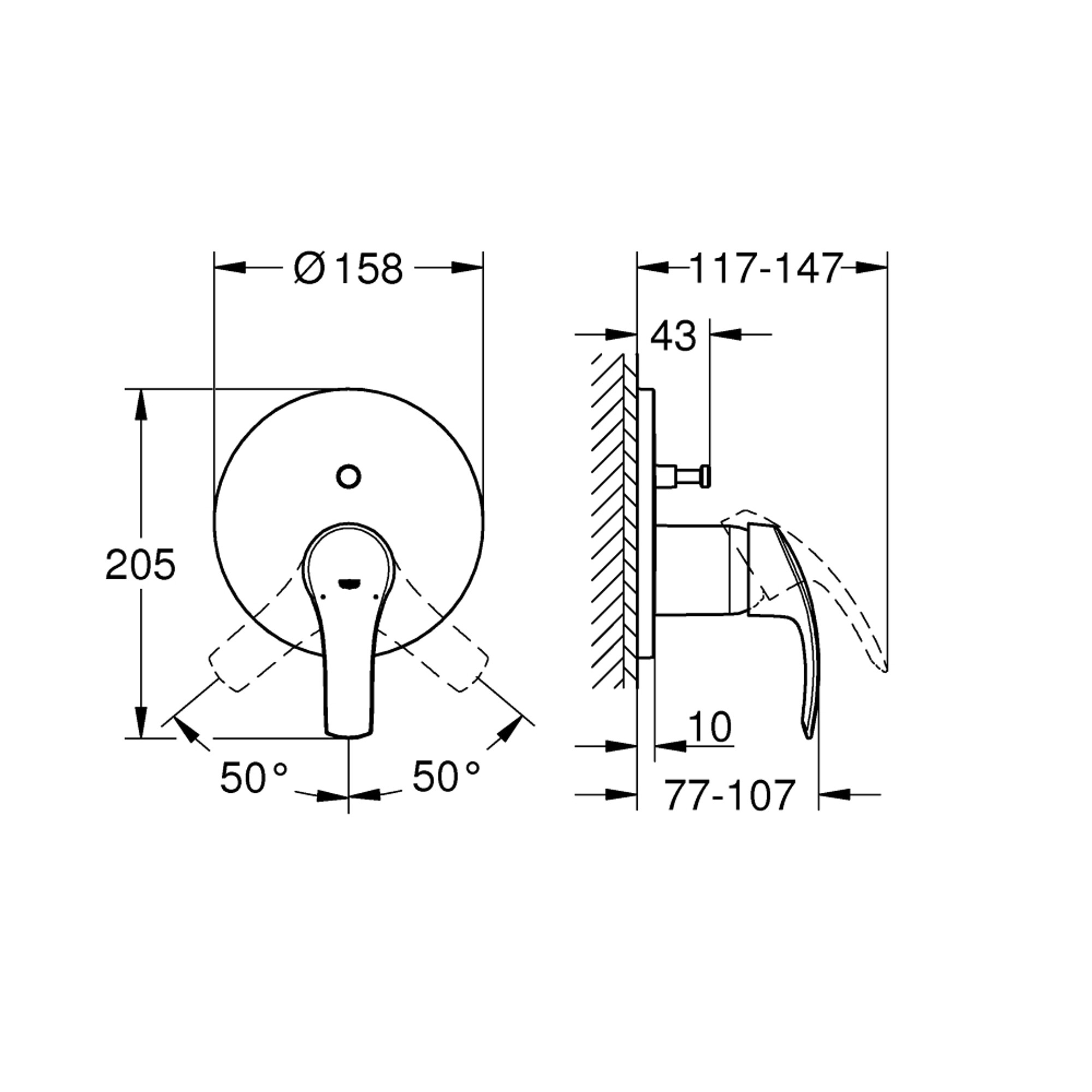 Grohe Eurosmart 2 Yollu Yönlendiricili Batarya Krom 24043002
