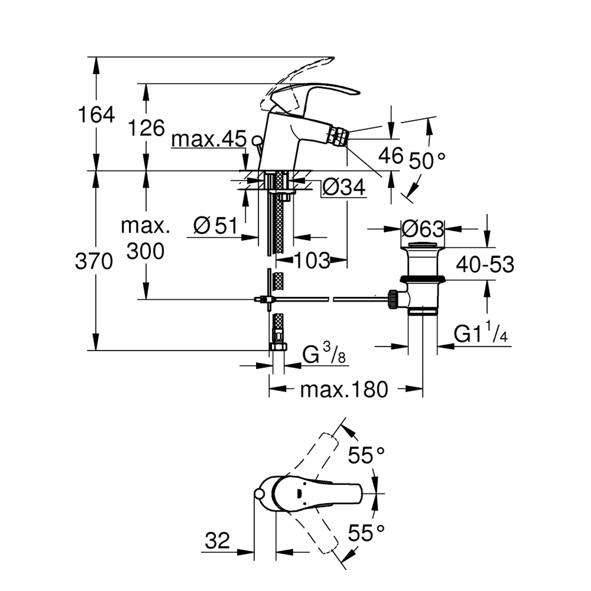 Grohe Eurosmart Bide Bataryası S Boy Krom 32929002