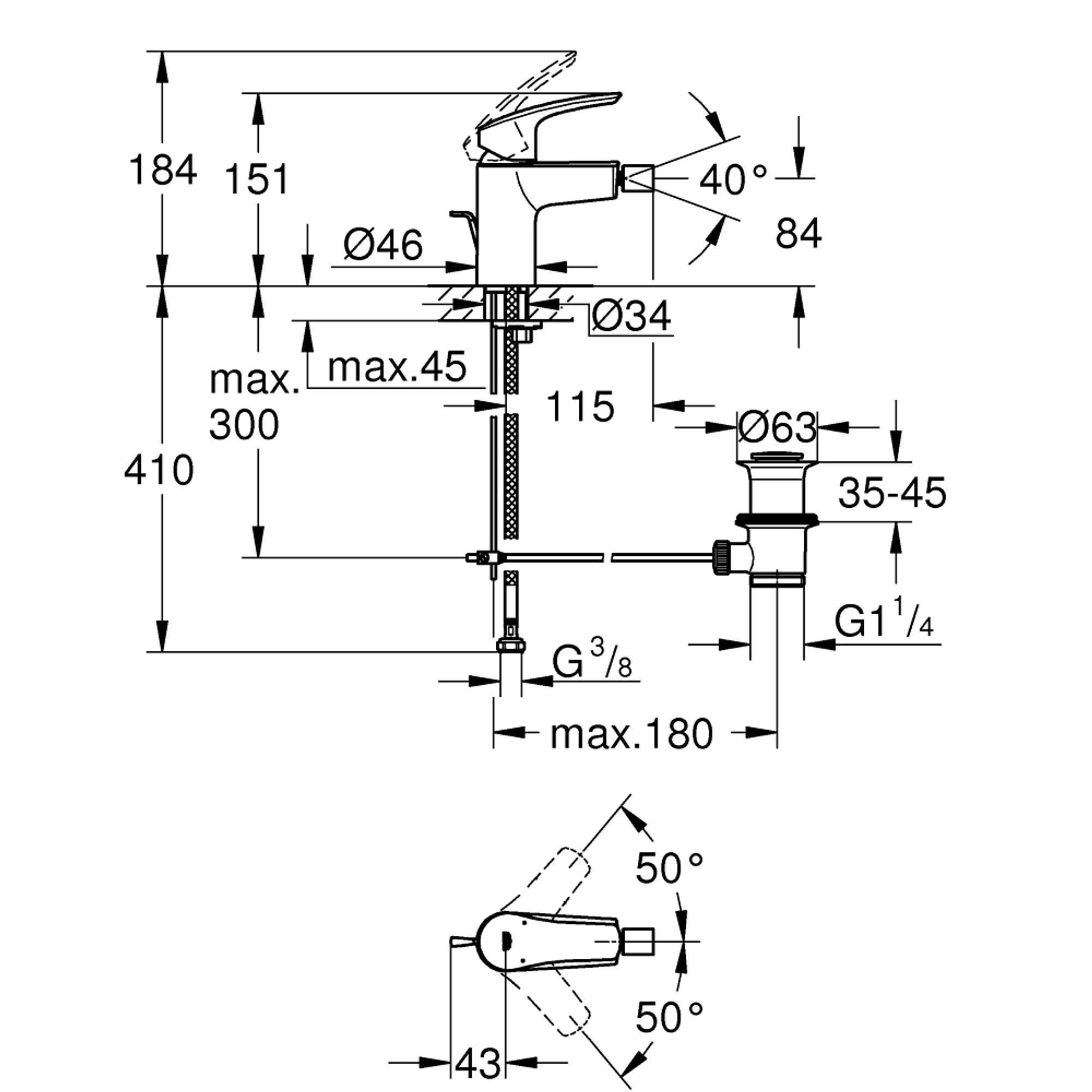 Grohe Eurosmart Bide Bataryası S Boy Krom 32929003