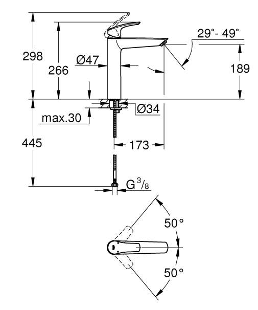 Grohe Eurosmart Çanak Lavabo Bataryası Krom - 23971003