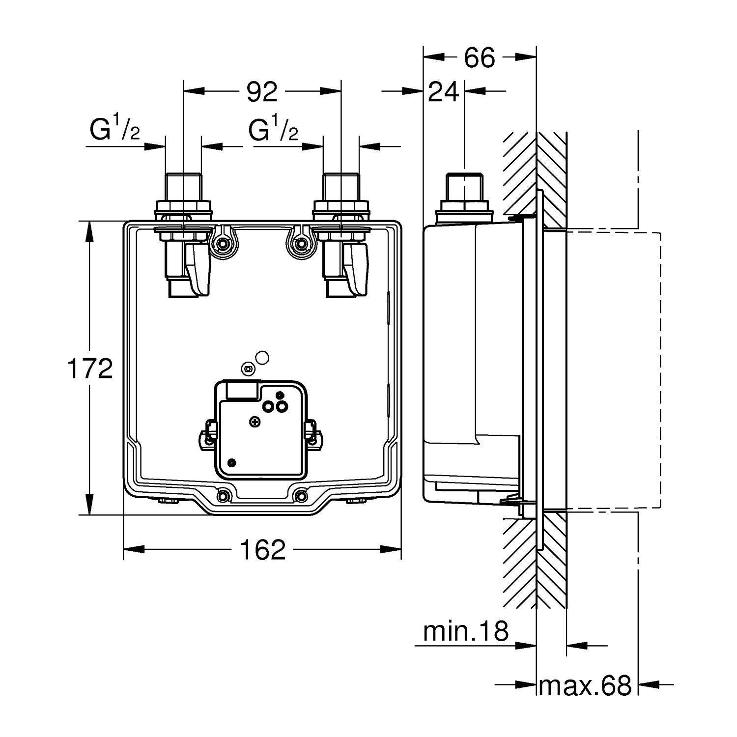 Grohe Eurosmart Cosmopolitan Ankastre Fotoselli Batarya İç Gövde - 36339001