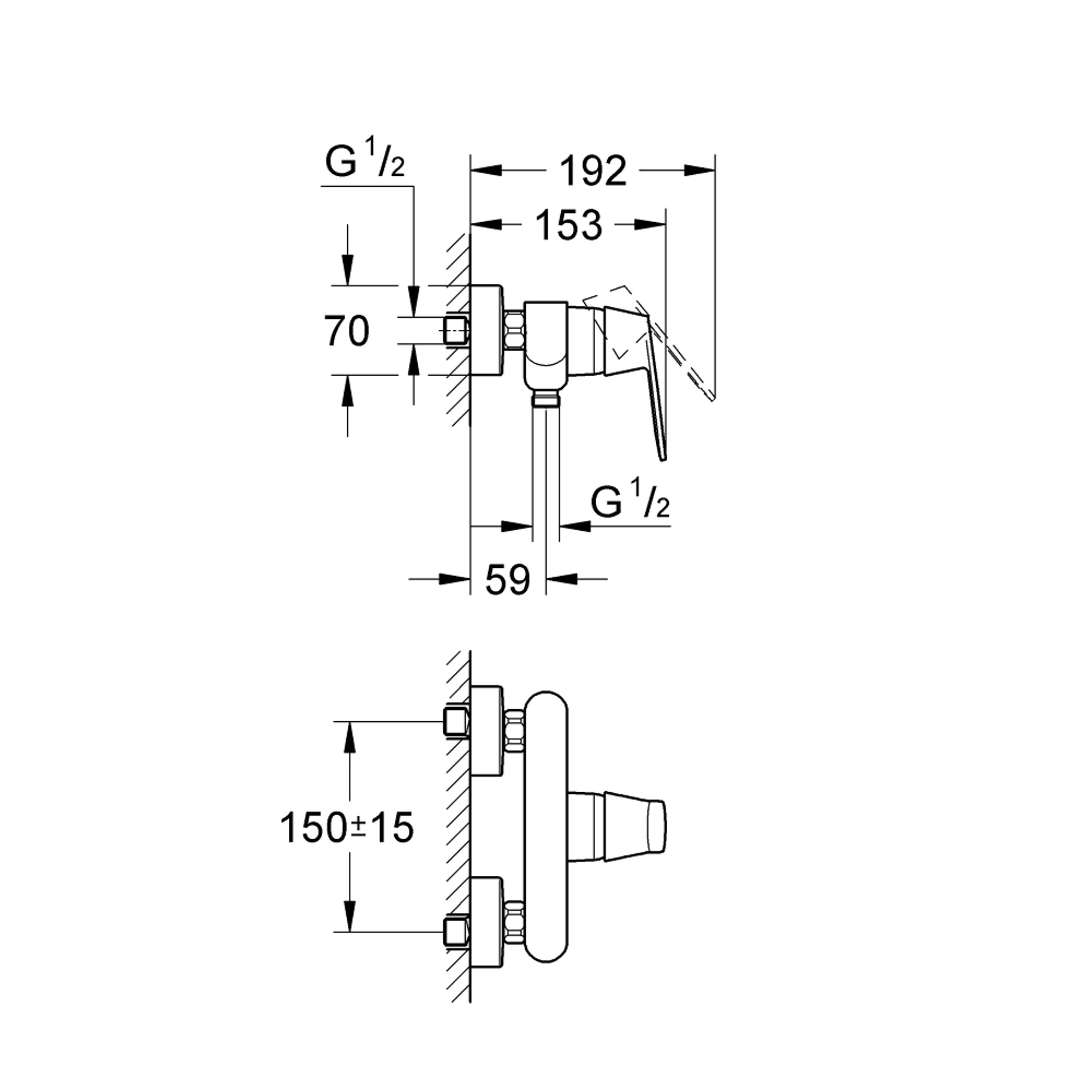 Grohe Eurosmart Cosmopolitan Duş Bataryası Krom 32837000