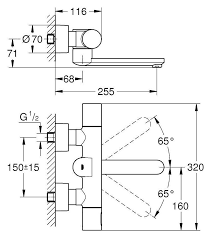 Grohe Eurosmart Cosmopolitan E Duvardan, Fotoselli ve Termostatik Sıcaklık Kontrollü Lavabo Bataryası
