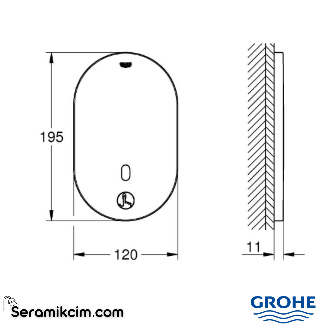 Grohe EuroSmart Cosmopolitan E Fotoselli Ankastre Duş Bataryası Krom 36463000