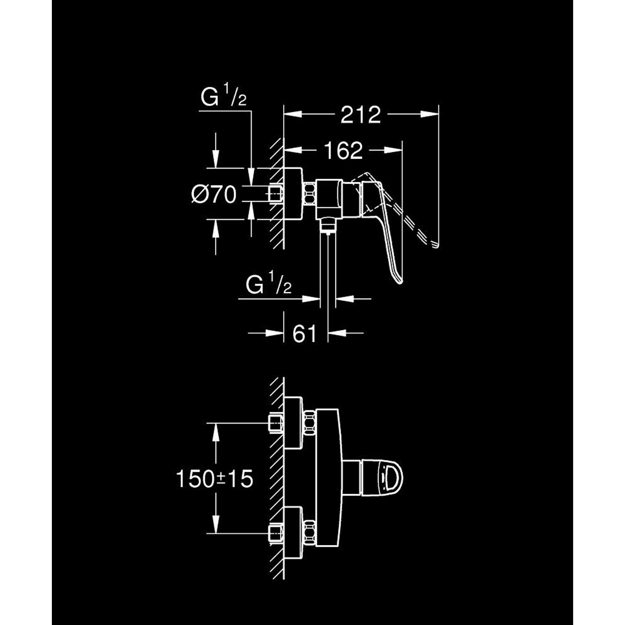 Grohe Eurosmart Duş Bataryası Krom 25242003