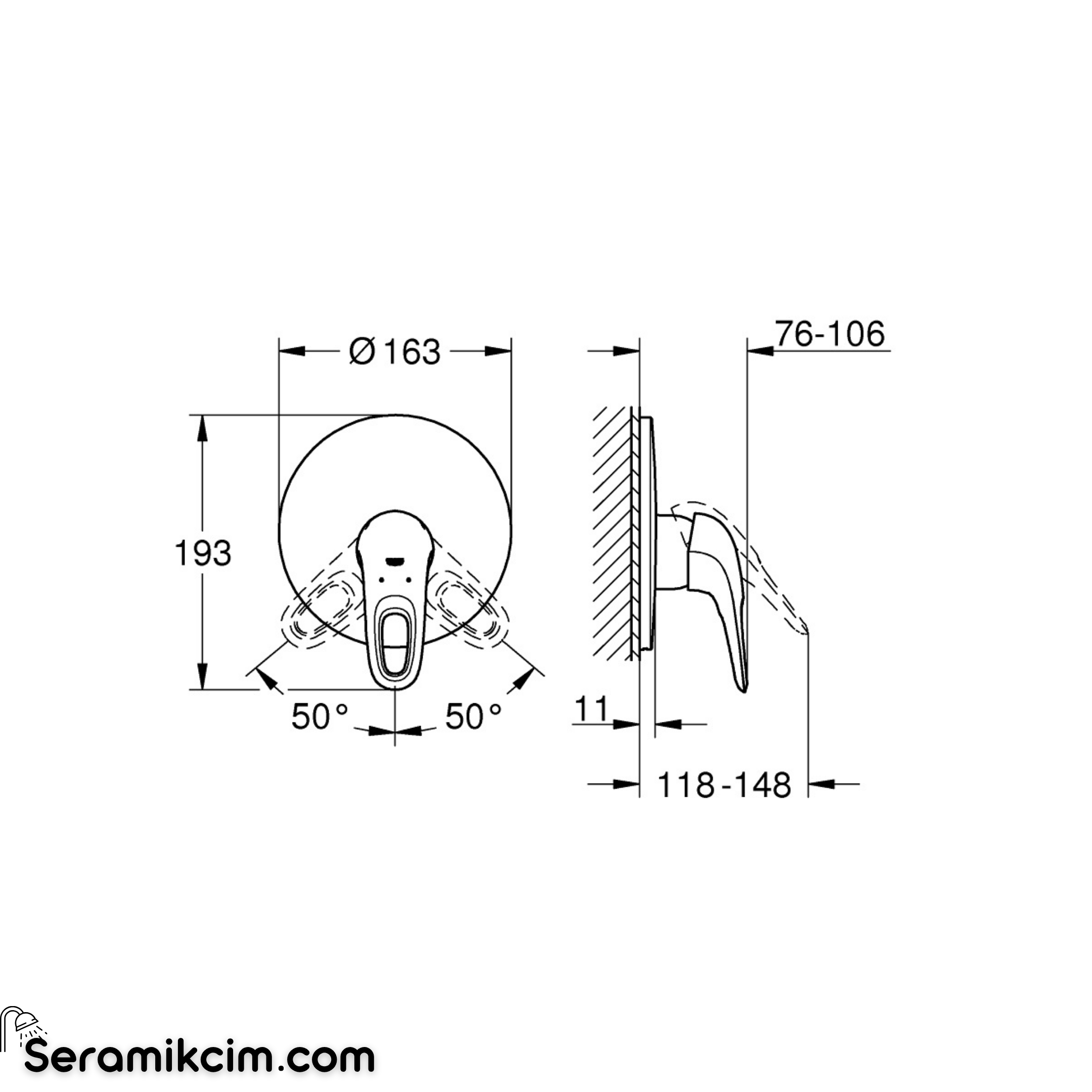 Grohe Eurostyle 2015 Ankastre duş bataryası 19507003