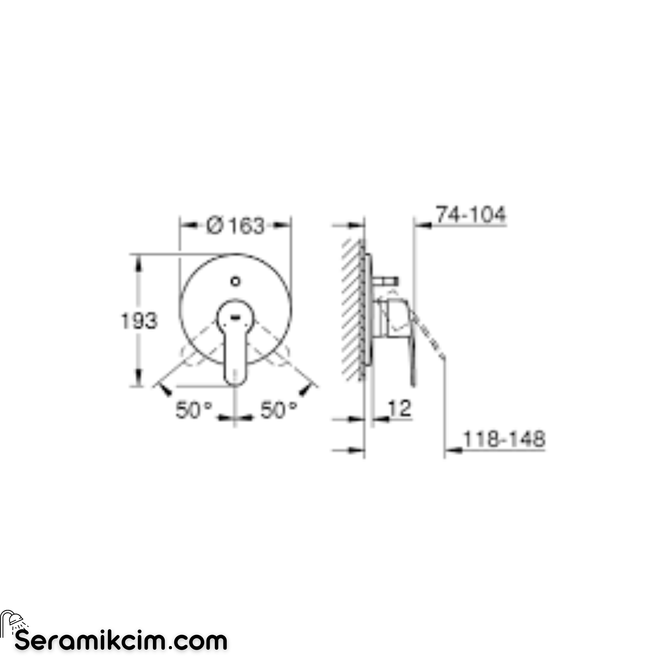 Grohe Eurostyle Cosmopolitan Ankastre banyo/duş bataryası 19506002
