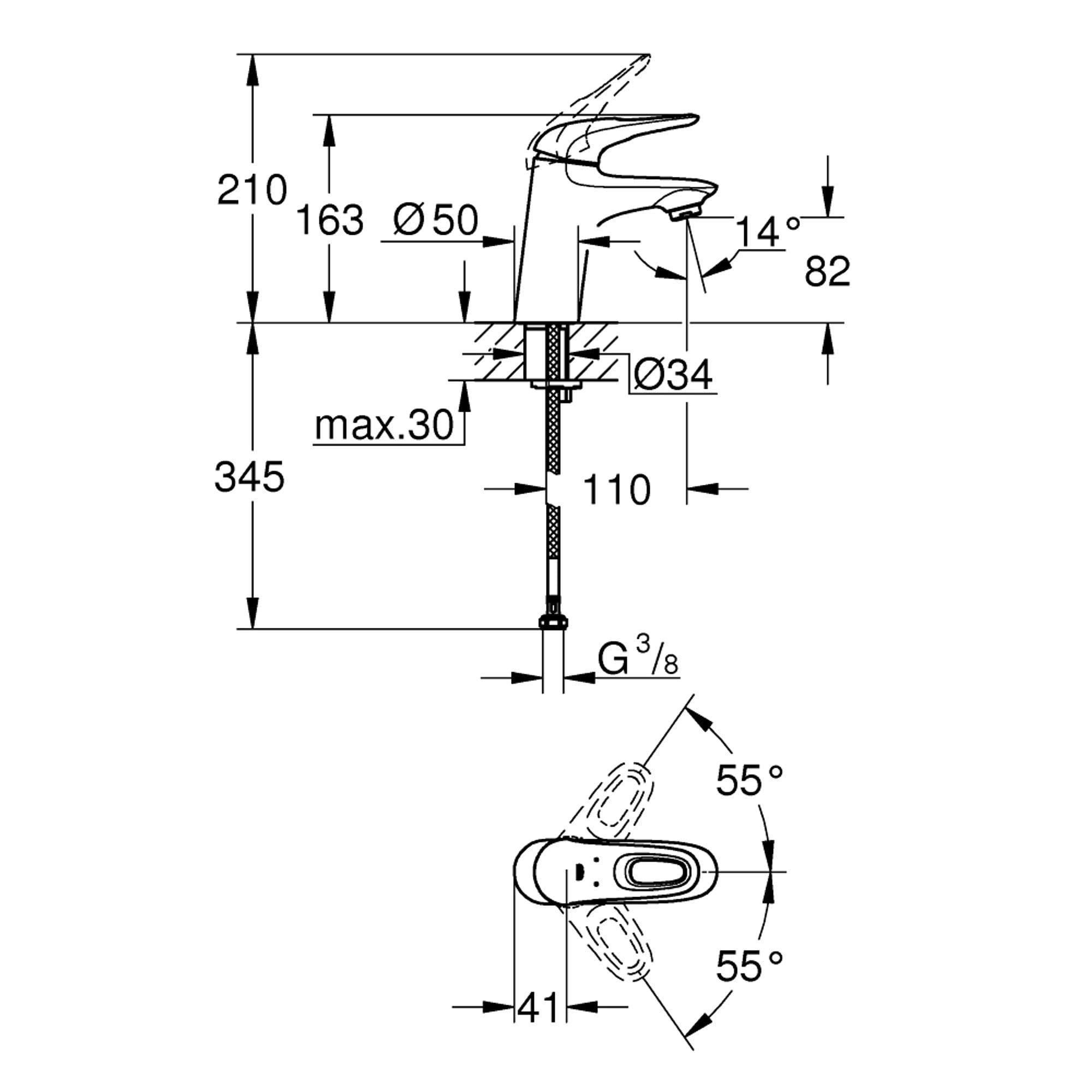 Grohe Eurostyle Lavabo Bataryası S Boy Krom 32468003