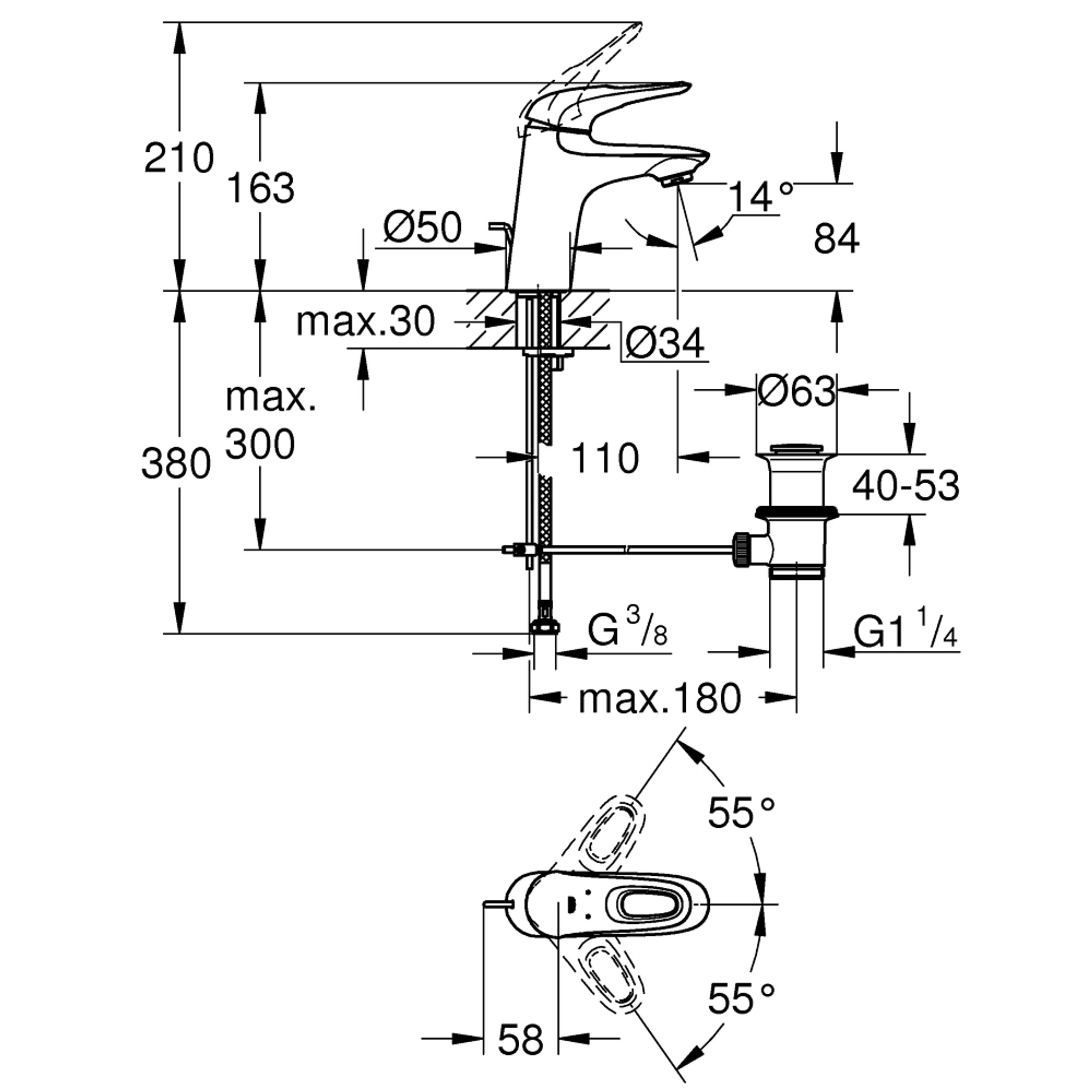 Grohe Eurostyle Lavabo Bataryası S Boy Krom 23564003