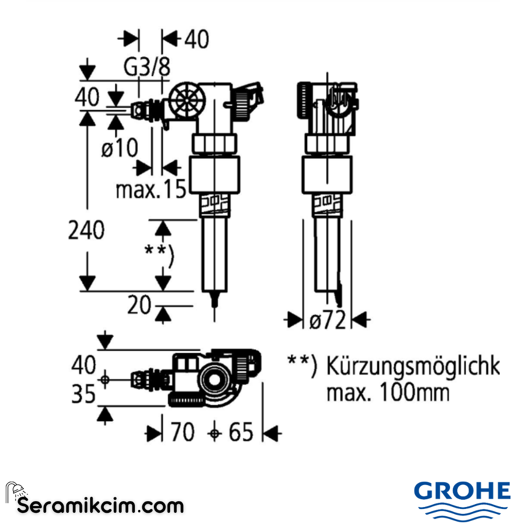 Grohe filler valve 43537000