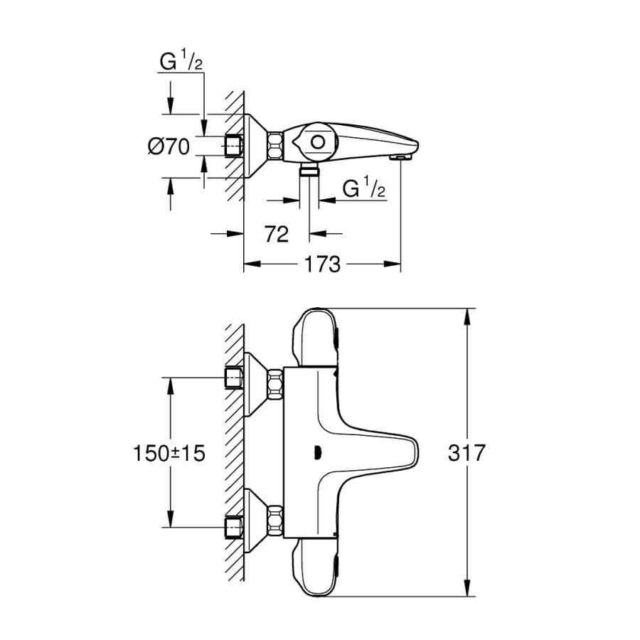 Grohe G1000 New Termostatik Banyo Bataryası - 34155003