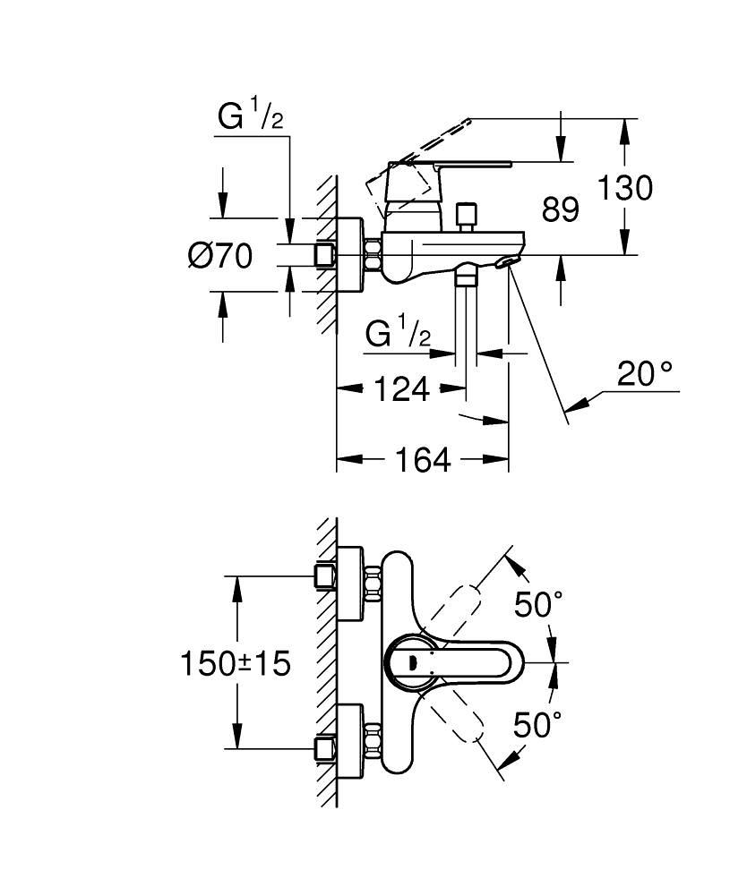 Grohe Get Banyo Bataryası Mat Siyah 328872430