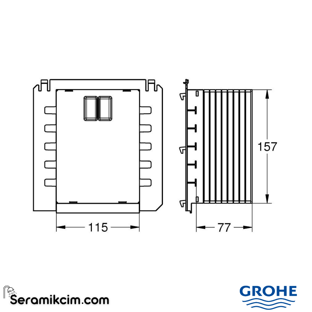 Grohe Gömme Rezervuar Panel Revizyonu İçin Kapak Şablonu 40911000 - 40911000