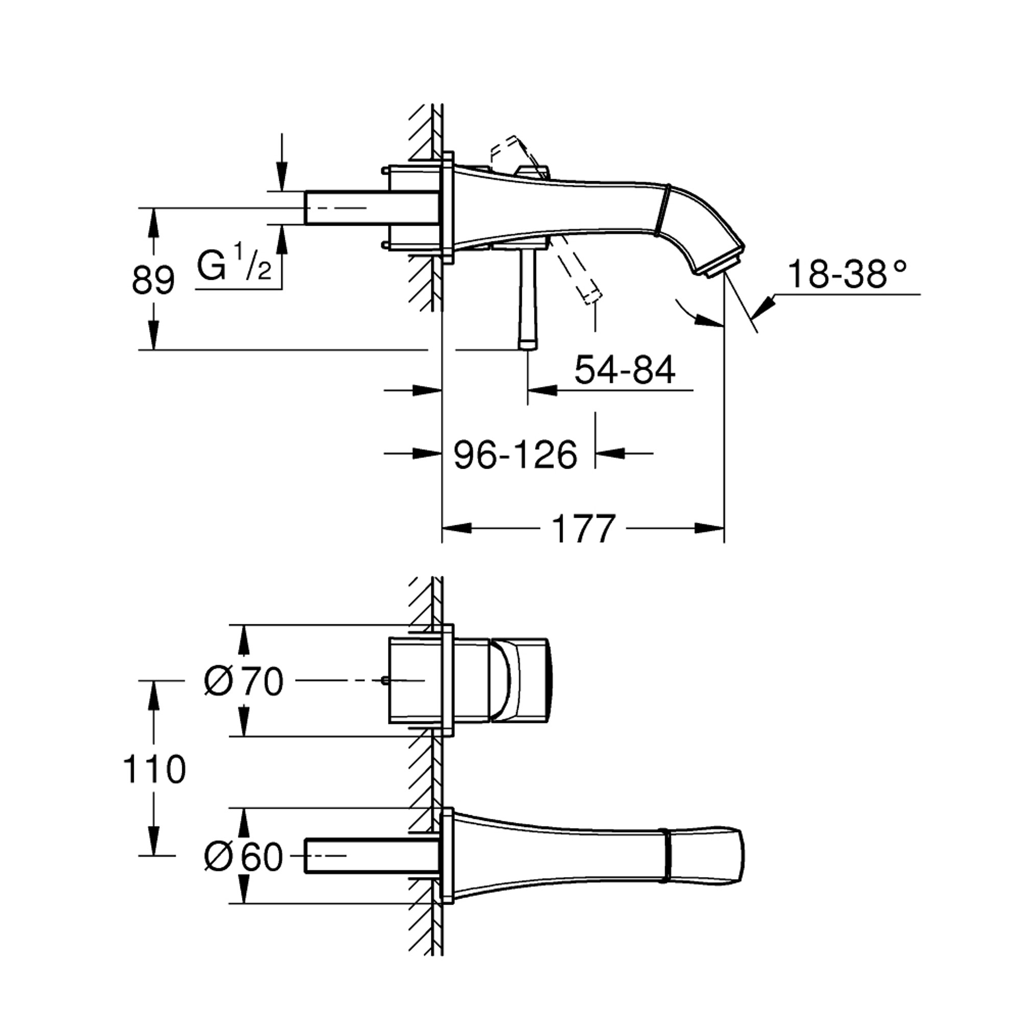 Grohe Grandera 2 Delikli Lavabo Bataryası M Boy Krom 29416000
