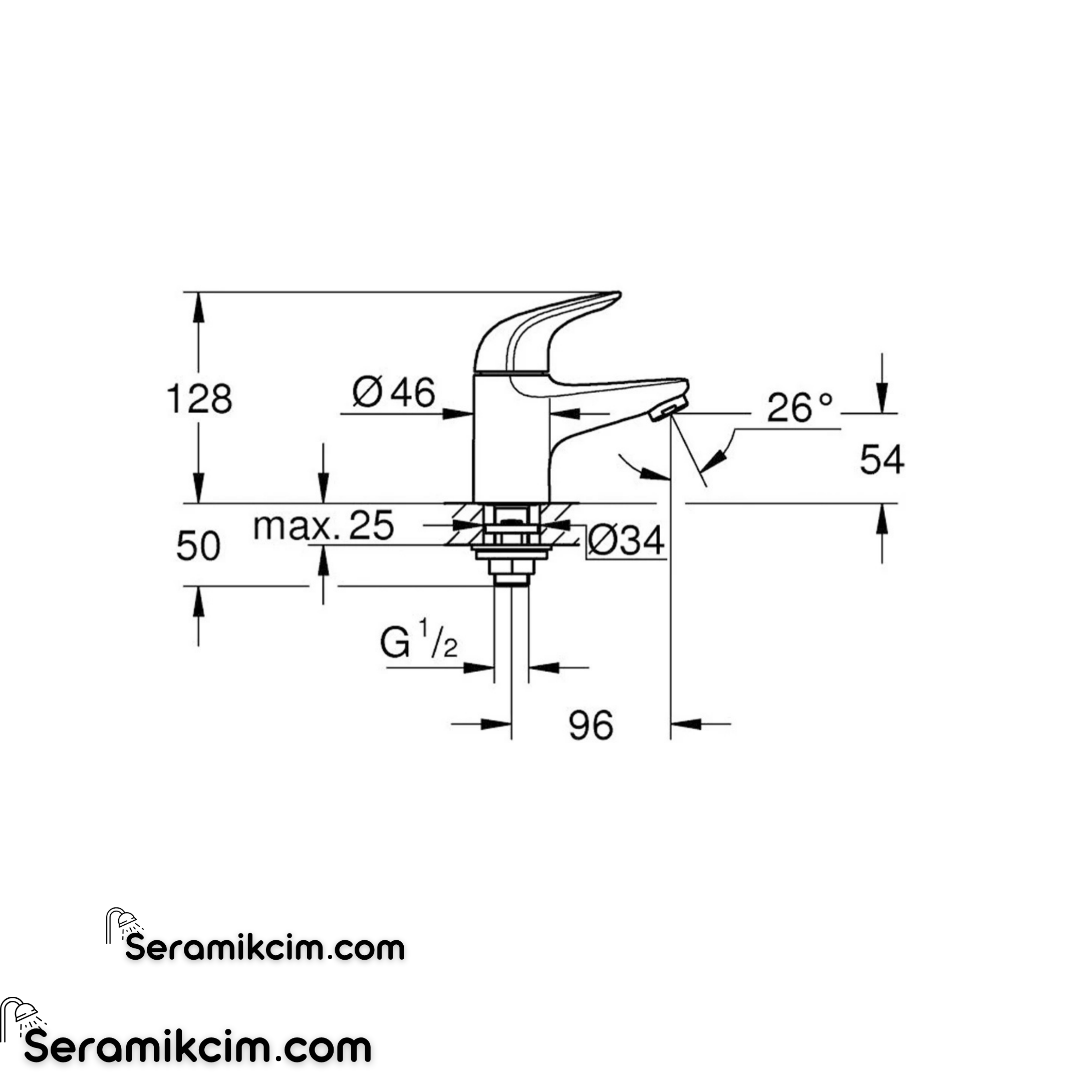 Grohe Grandera 3 delikli lavabo bataryası 1/2