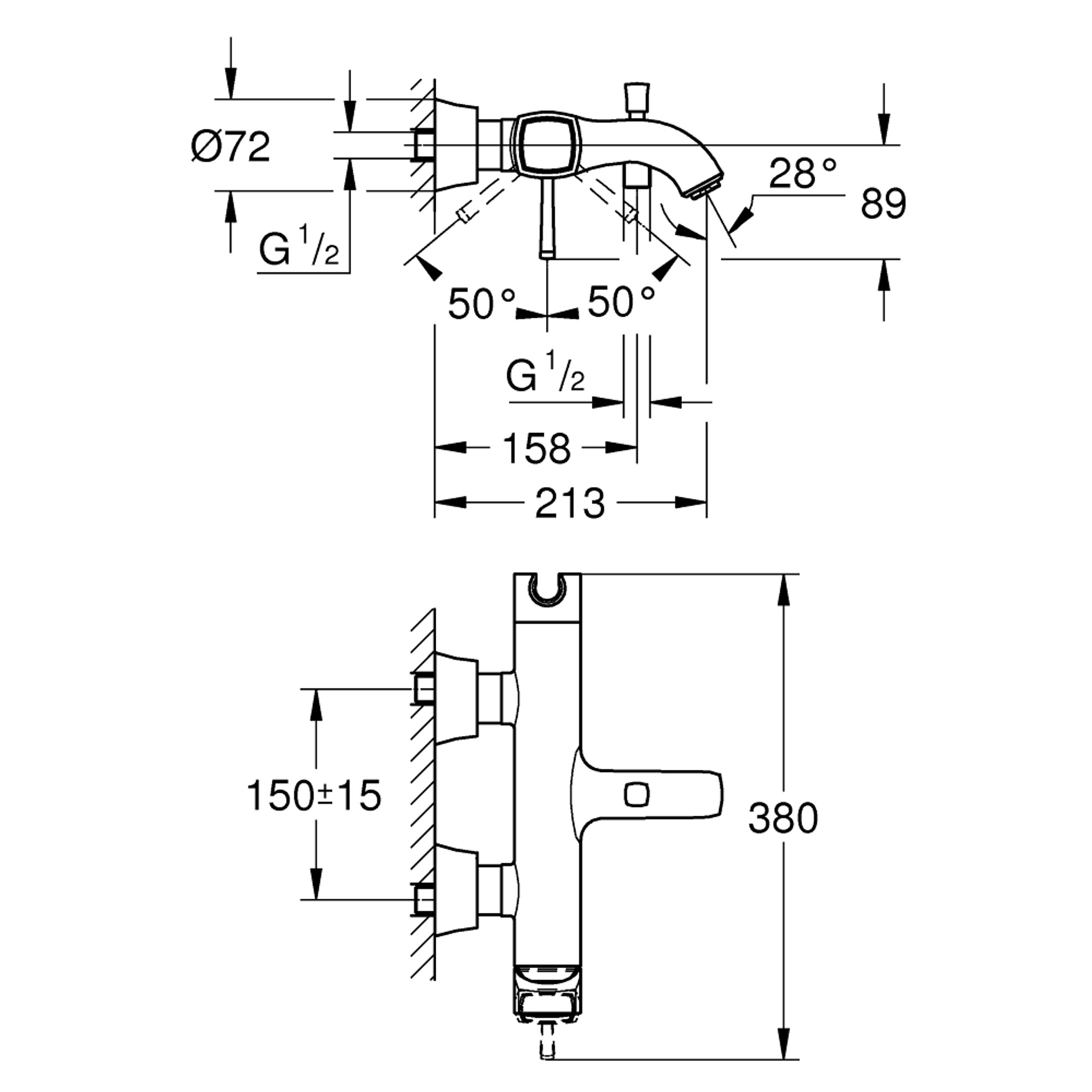 Grohe Grandera Banyo Bataryası Krom 24374000
