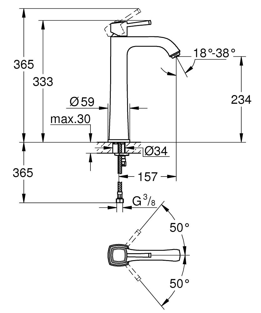Grohe Grandera Çanak Lavabo Bataryası Krom - 24371000