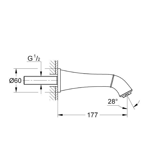 Grohe Grandera Çıkış Ucu, Krom-Altın 13341IG0
