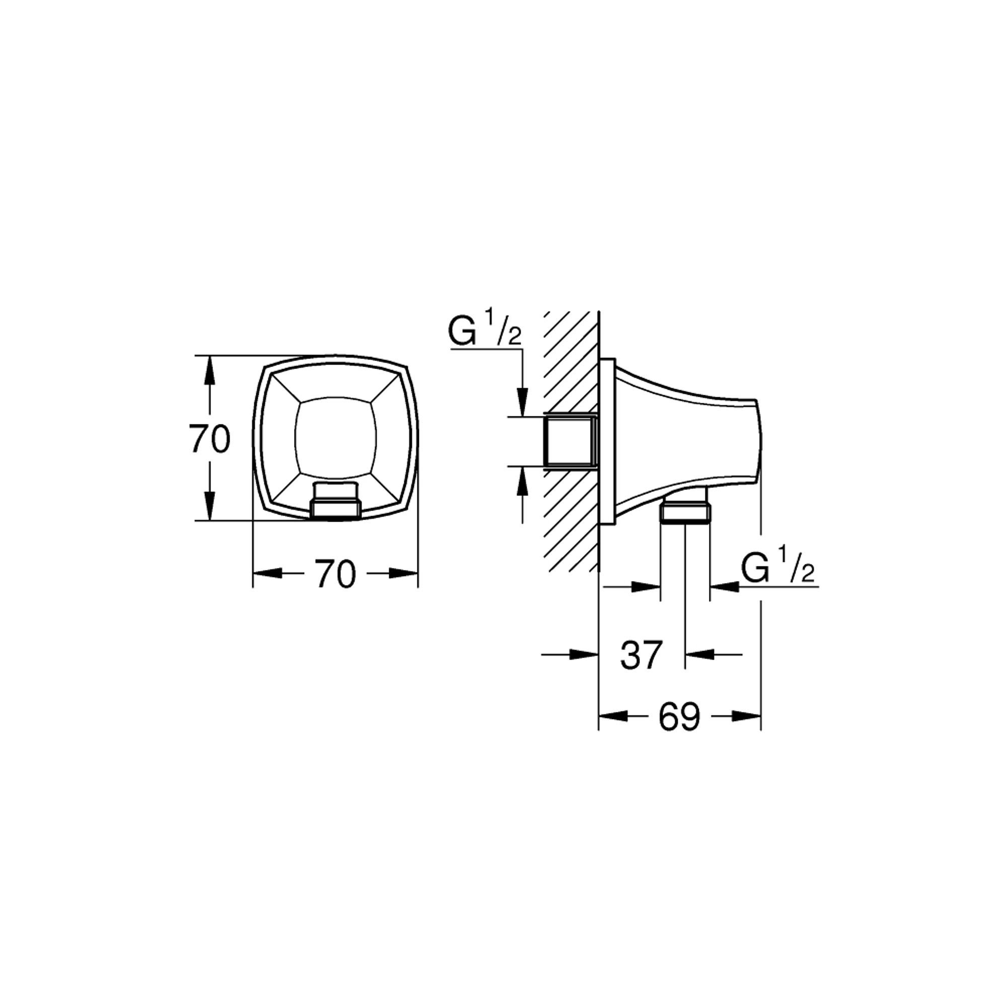 Grohe Grandera Duş Çıkış Dirseği 1/2
