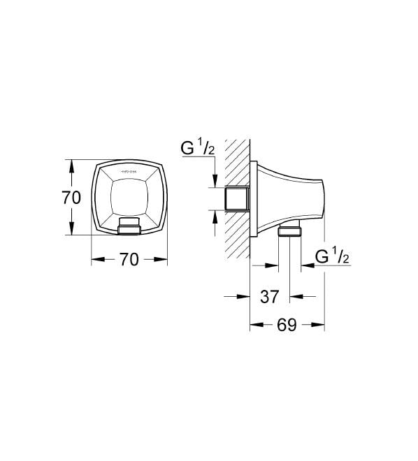 Grohe Grandera Duş Çıkış Dirseği - 27970000