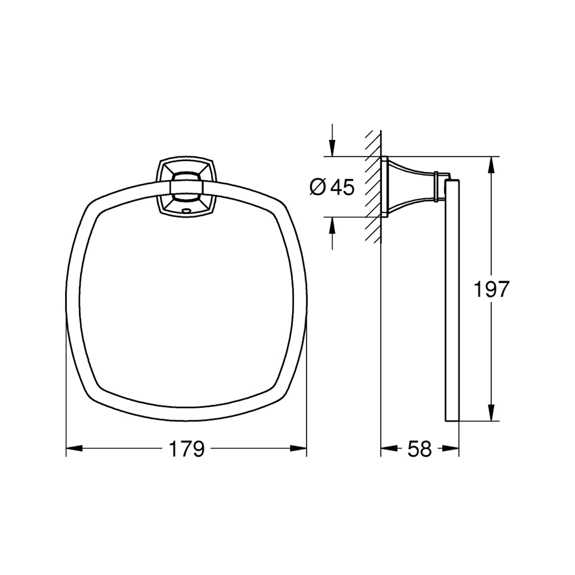 Grohe Grandera Havlu Halkası Krom 40929000