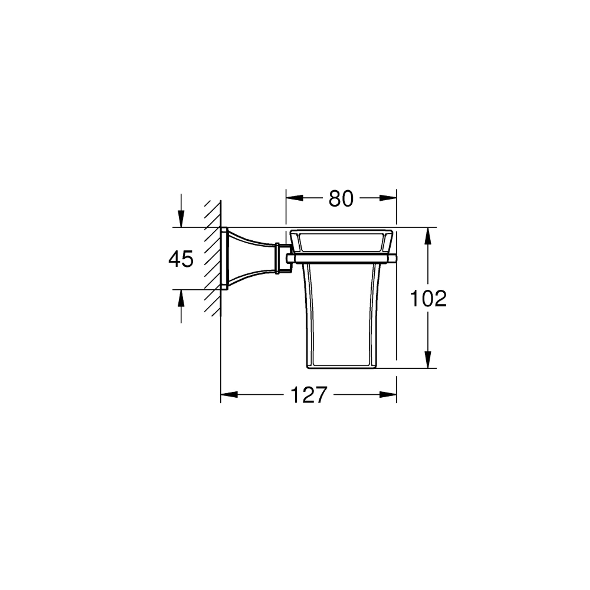 Grohe Grandera Seramik Bardak ve Tutucu Krom-Altın 40909IG0