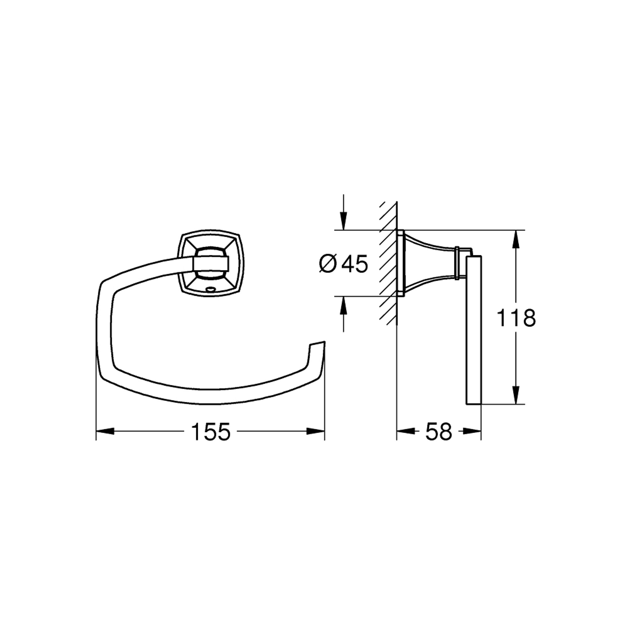 Grohe Grandera Tuvalet Kağıtlığı Krom 40908000