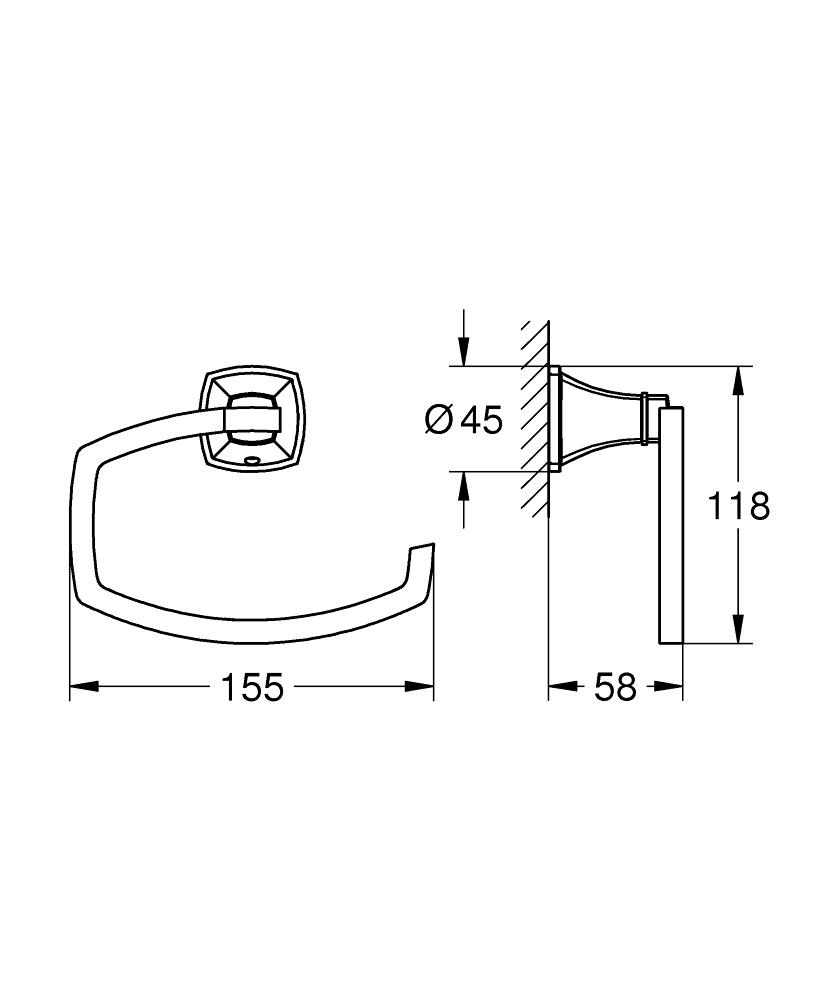 Grohe Grandera Tuvalet Kağıtlığı, Krom/Altın - 40908IG0