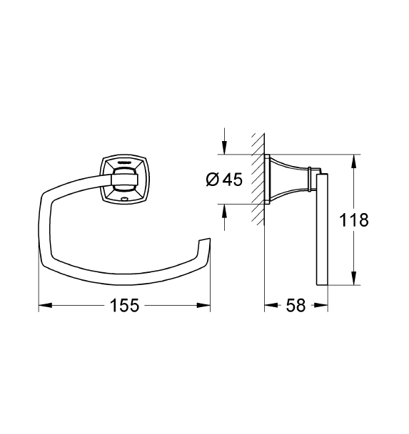 Grohe Grandera Tuvalet Kağıtlığı, Krom/Altın - 40625IG0