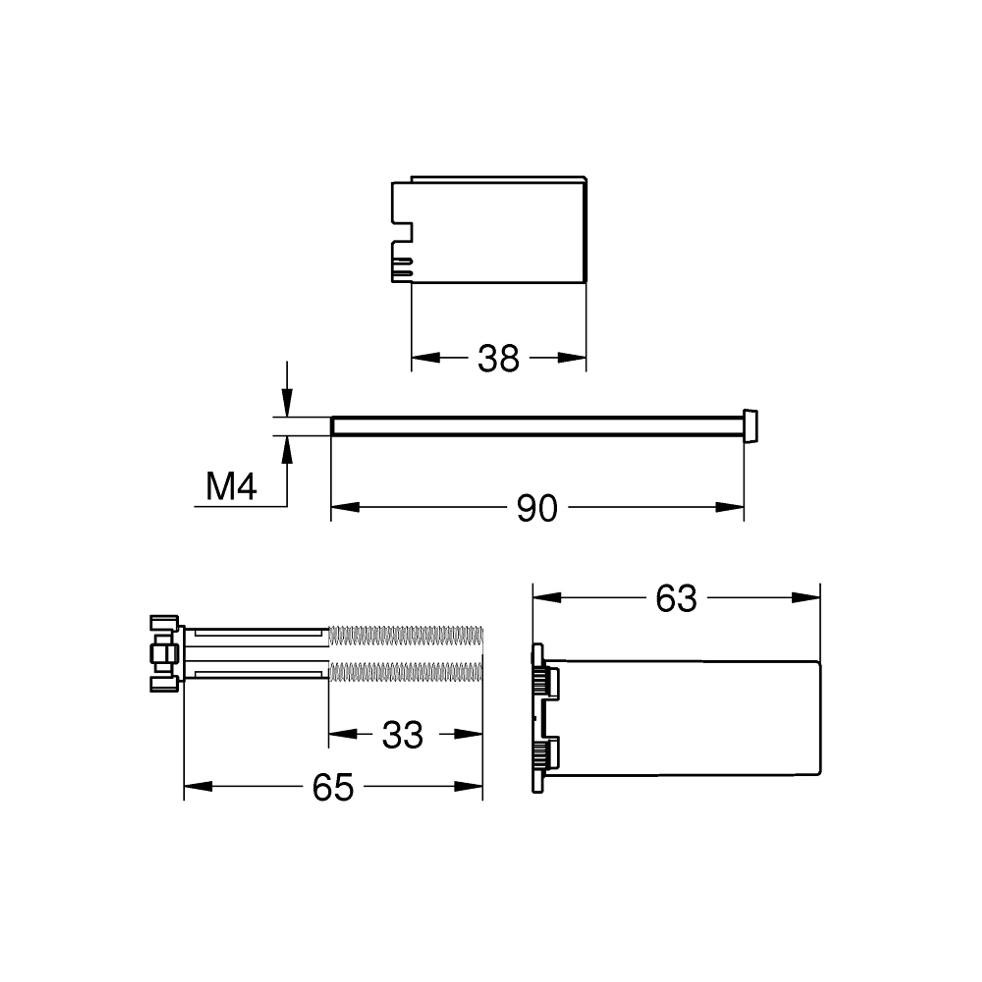 Grohe GROHE Rapido SmartBox Universal uzatma seti, 25 mm 14048000