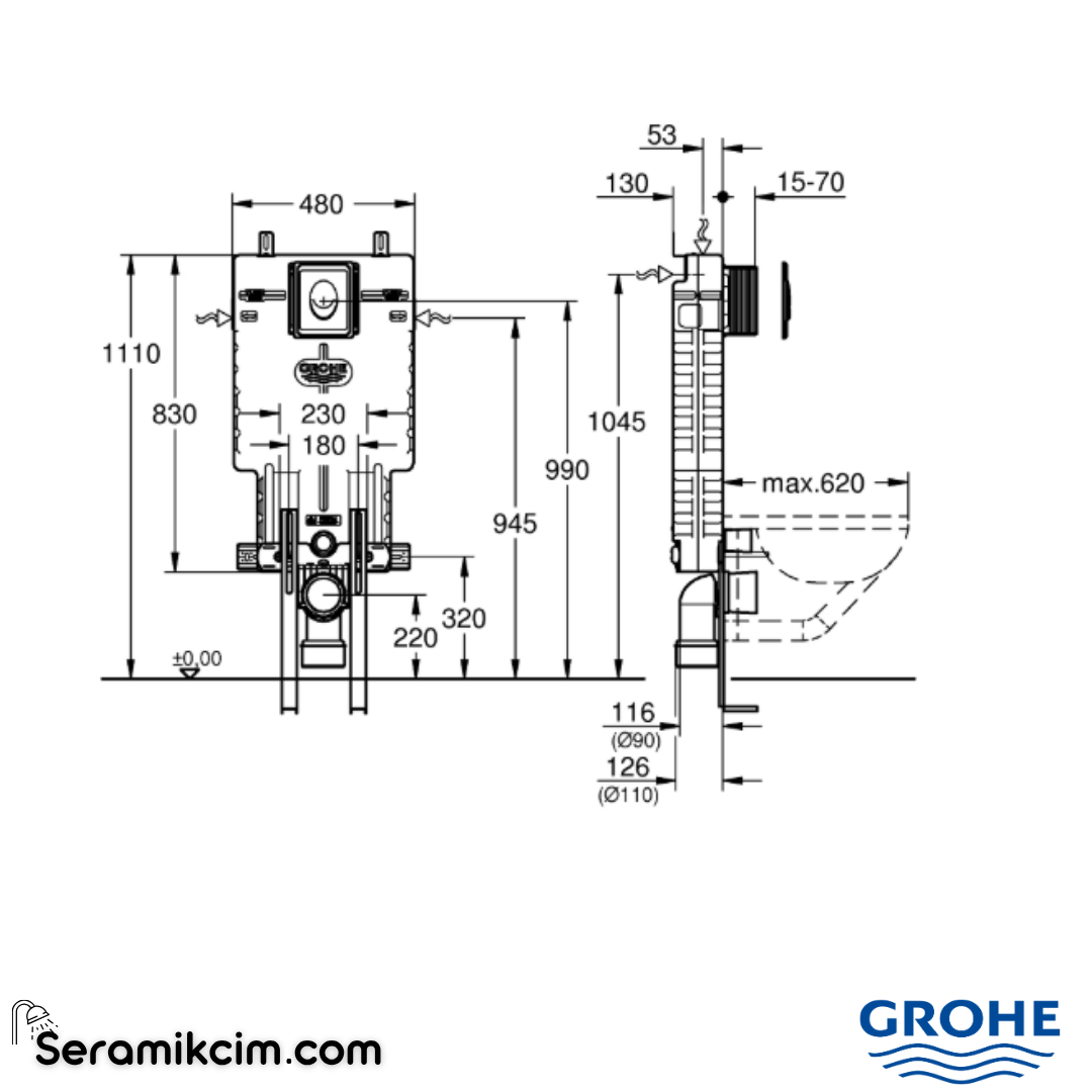 Grohe Grohe Uniset Wc İçin 3'ü Bir Arada Seti 39452000