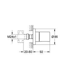 Grohe Grohtherm 3000 Cosmopolitan Ankastre stop valf Krom 19470000 - 19470000