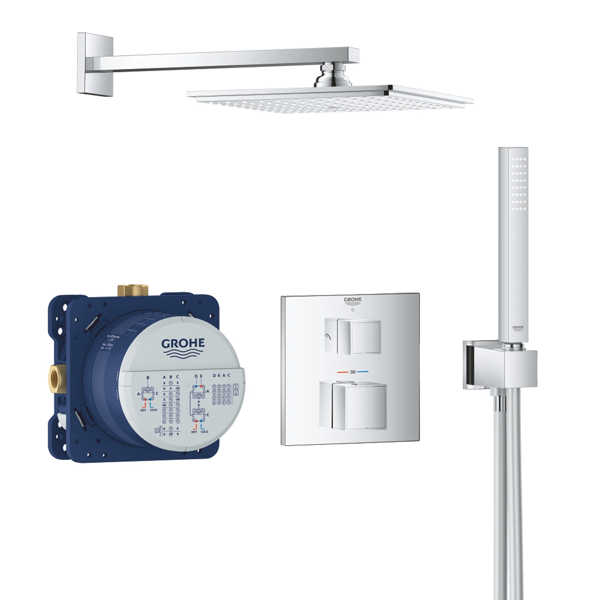 Grohe Grohtherm Cube Ankastre Duş Seti Rainshower Allure 230 Krom 34741000